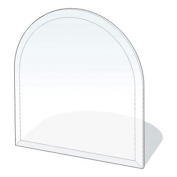 Placa de vidrio para chimenea 1000x1000x8 mm semiarco
