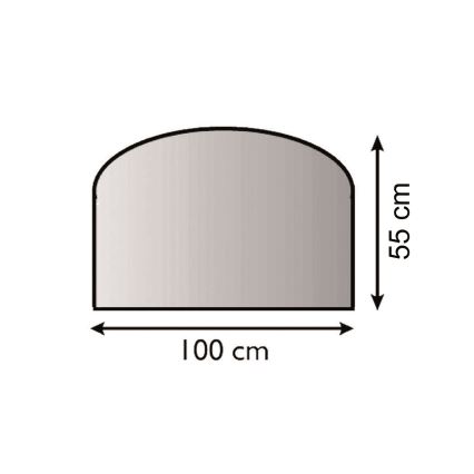 Placa de vidrio para chimenea 1000x550x6 mm semiarco