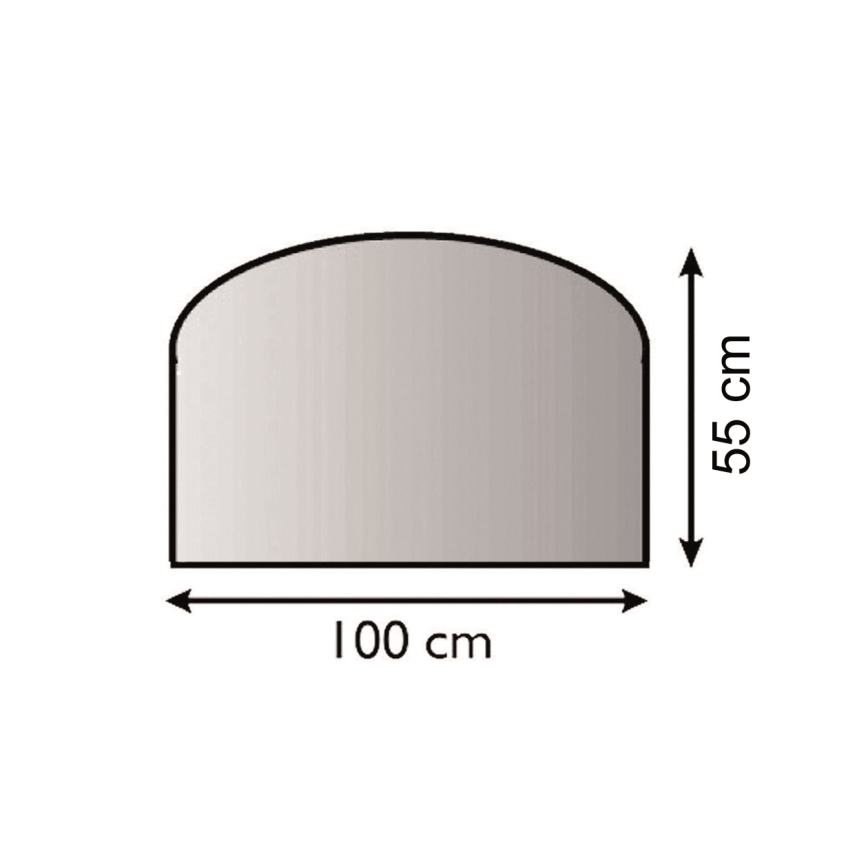 Placa de vidrio para chimenea 1000x550x6 mm semiarco