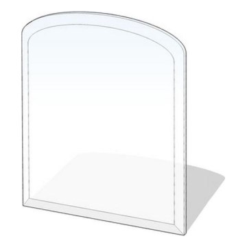 Placa de vidrio para chimenea 1100x1000x8 mm semiarco