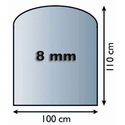 Placa de vidrio para chimenea 1100x1000x8 mm semiarco