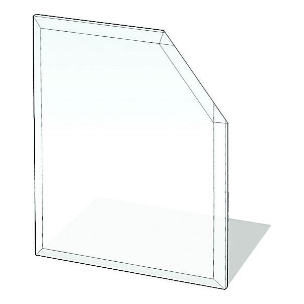 Placa de vidrio para chimenea 1100x1100x8 mm cuadrado biselado