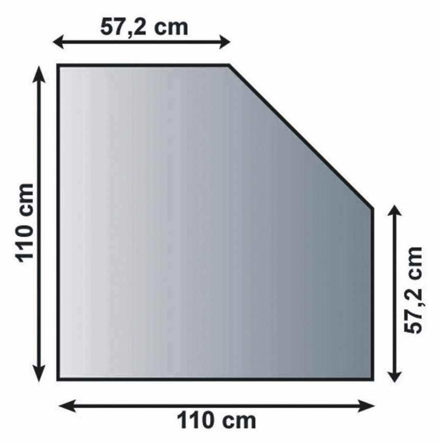 Placa de vidrio para chimenea 1100x1100x8 mm cuadrado biselado