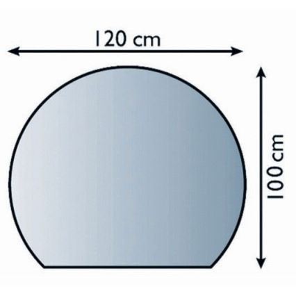 Placa de vidrio para chimenea 1200x1000x6 mm semiarco
