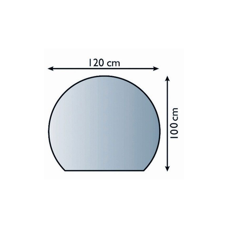 Placa de vidrio para chimenea 1200x1000x6 mm semiarco