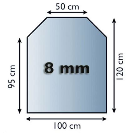 Placa de vidrio para chimenea 1200x1000x8 mm