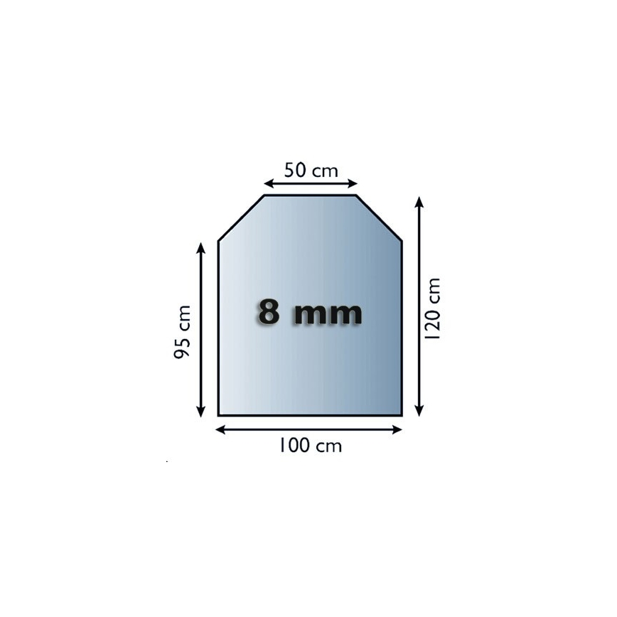 Placa de vidrio para chimenea 1200x1000x8 mm