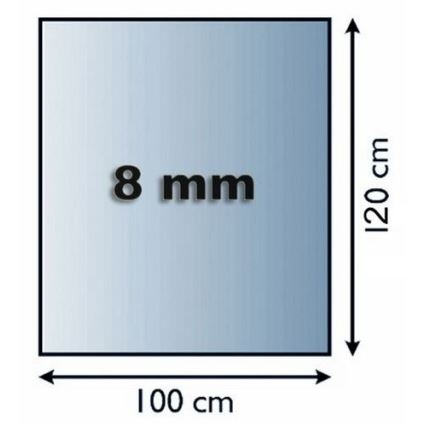 Placa de vidrio para chimenea 1200x1000x8 mm rectángulo