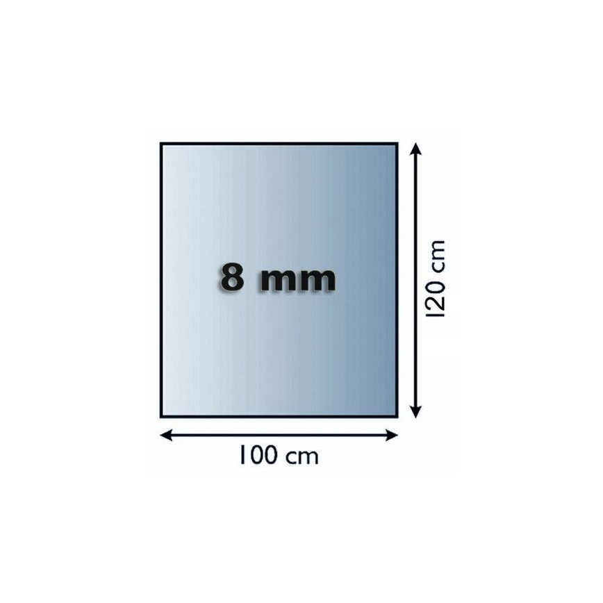Placa de vidrio para chimenea 1200x1000x8 mm rectángulo