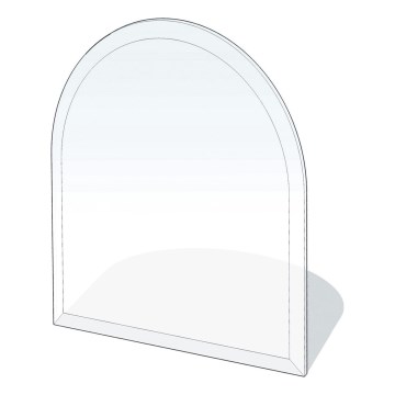 Placa de vidrio para chimenea 1200x1000x8 mm semiarco