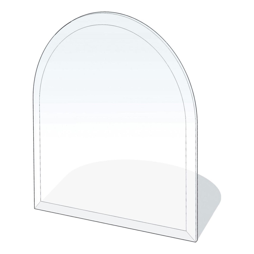 Placa de vidrio para chimenea 1200x1000x8 mm semiarco