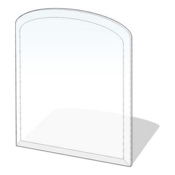 Placa de vidrio para chimenea 1200x1000x8 mm semiarco