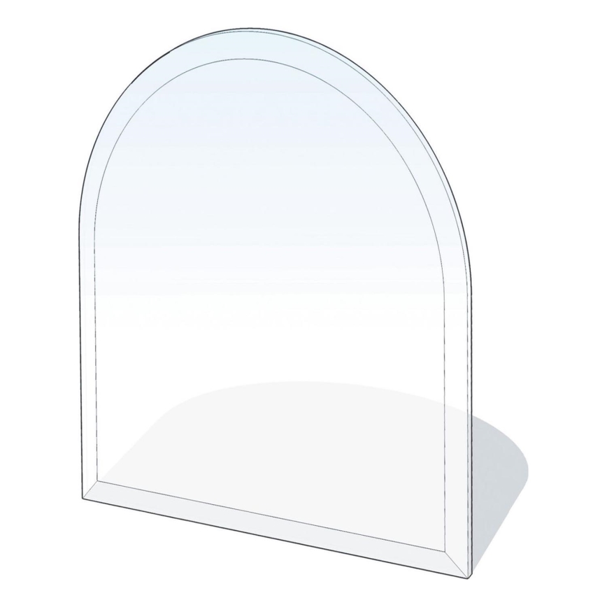 Placa de vidrio para chimenea 1300x1200x8 mm semiarco