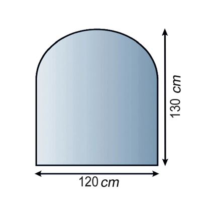 Placa de vidrio para chimenea 1300x1200x8 mm semiarco
