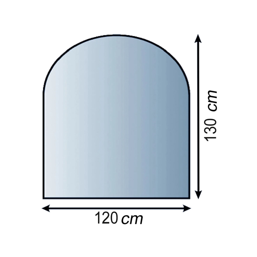 Placa de vidrio para chimenea 1300x1200x8 mm semiarco