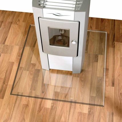 Placa de vidrio para chimenea 800x800x8 mm cuadrado