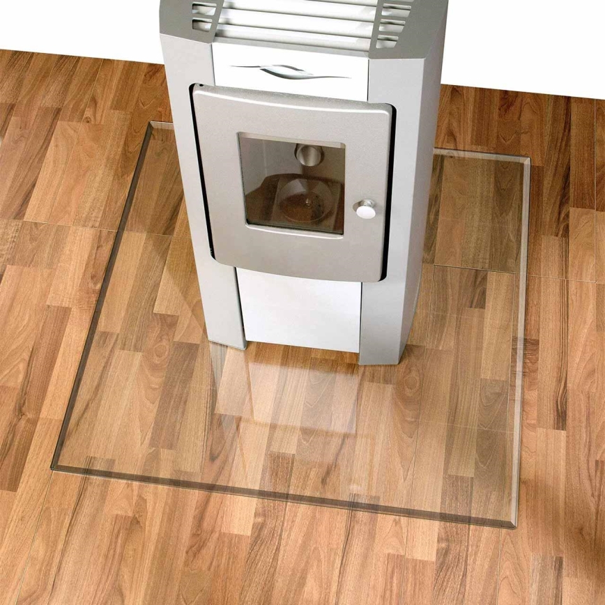 Placa de vidrio para chimenea 800x800x8 mm cuadrado
