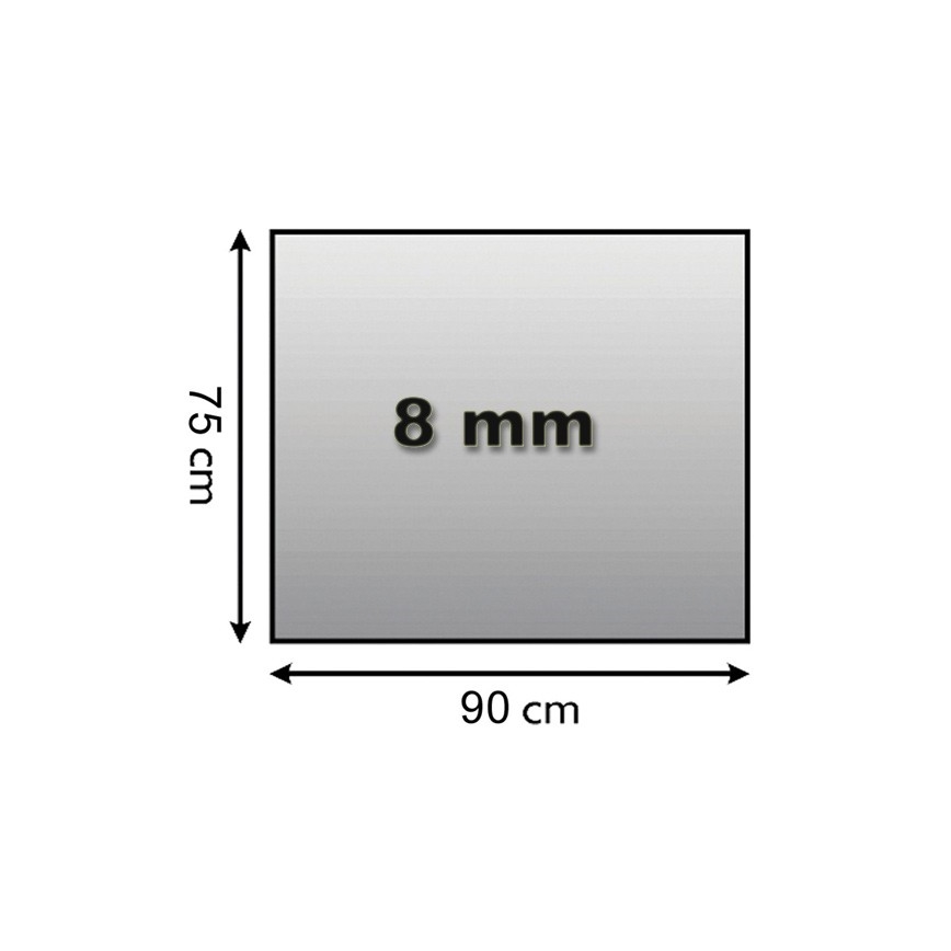 Placa de vidrio para chimenea 900x750x8 mm rectángulo
