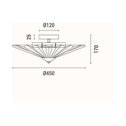 Plafón 5xE14/15W/230V gris