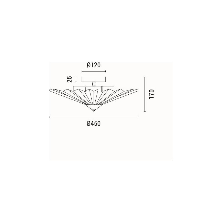 Plafón 5xE14/15W/230V gris