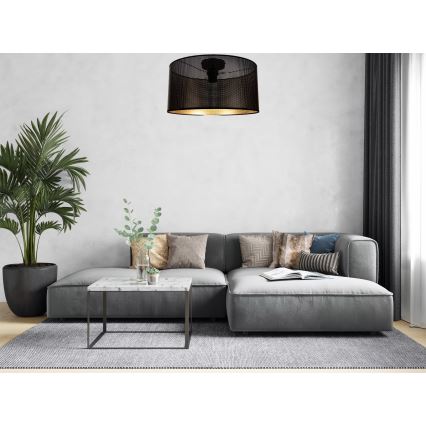 Plafón ALDO 1xE27/60W/230V diá. 40 cm negro