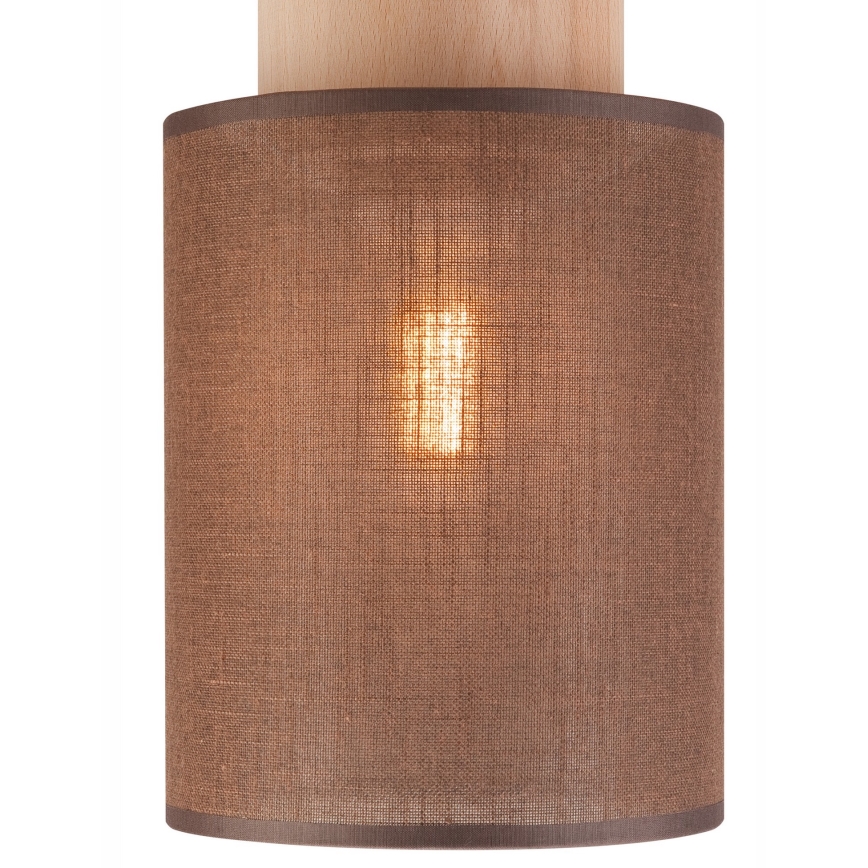 Plafón ARI 1xE27/60W/230V d. 16 cm haya marrón