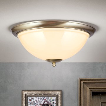 Plafón AUSTRIAN OLD LAMP 3xE27/60W/230V diá. 50 cm bronce/beige