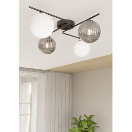 Plafón AZURA 4xE14/10W/230V negro/gris/blanco