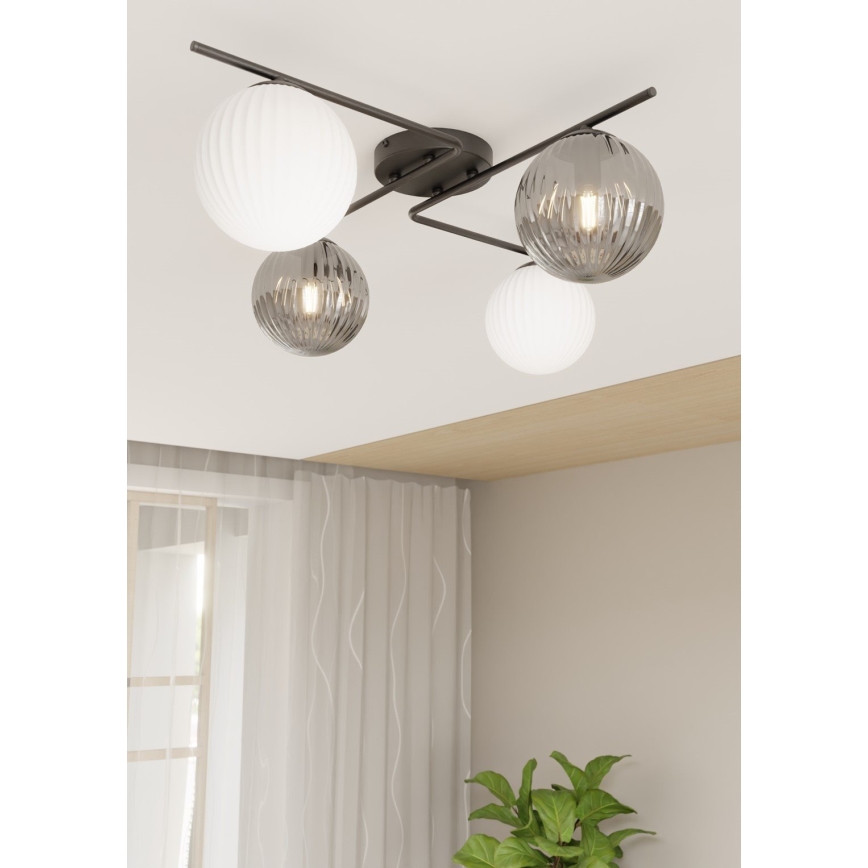 Plafón AZURA 4xE14/10W/230V negro/gris/blanco