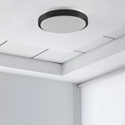 Plafón BENEDYKT 2xE27/20W/230V diá. 33 cm negro