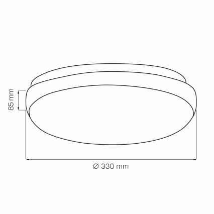 Plafón BENEDYKT 2xE27/20W/230V diá. 33 cm negro