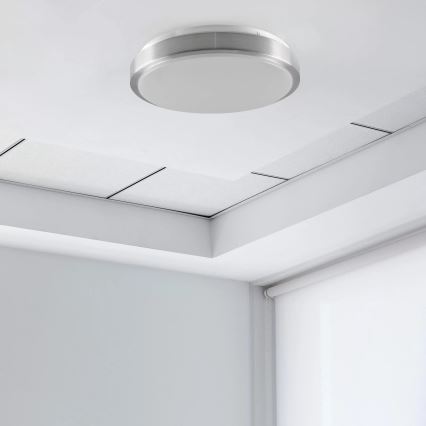 Plafón BENEDYKT 2xE27/20W/230V diá. 33 cm plata