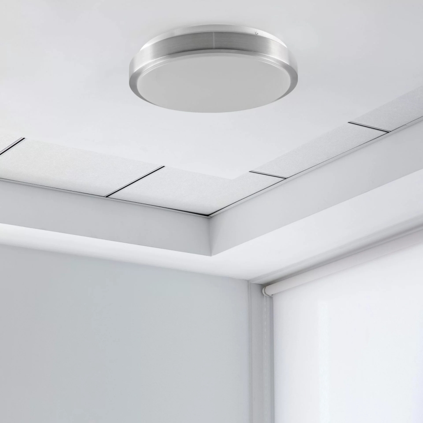 Plafón BENEDYKT 2xE27/20W/230V diá. 33 cm plata