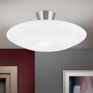 Plafón BLANC 2xE27/60W/230V diá. 49 cm cromo mate