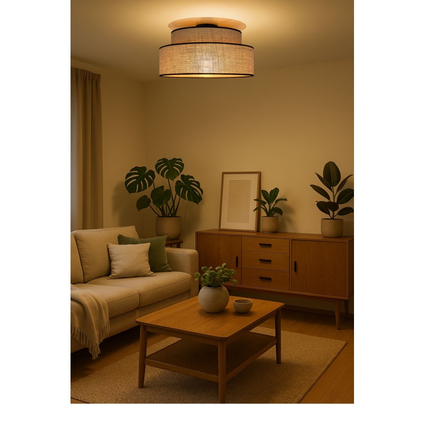 Plafón BOHO 1xE27/60W/230V beige