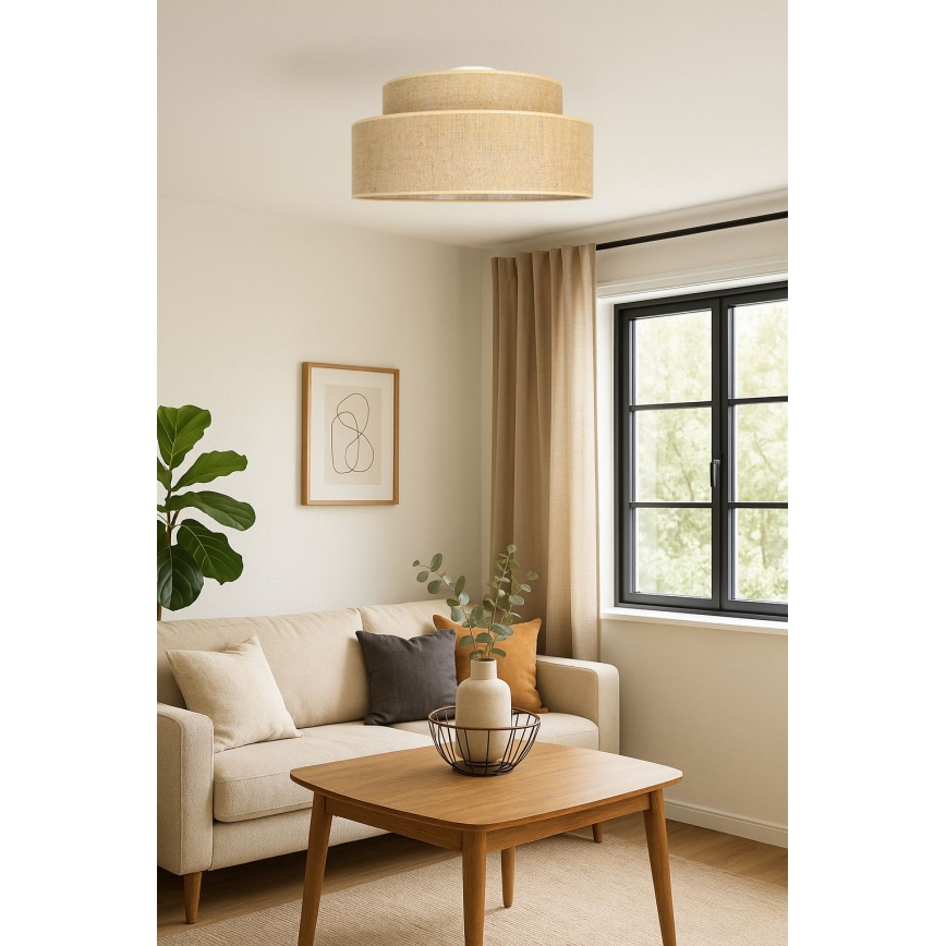 Plafón BOHO 1xE27/60W/230V beige