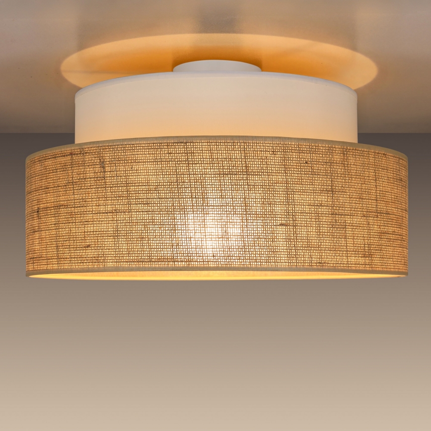 Plafón BOHO 1xE27/60W/230V blanco/beige
