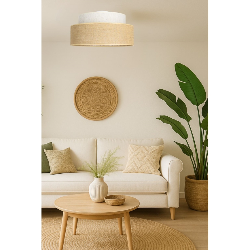 Plafón BOHO 1xE27/60W/230V color crema/beige