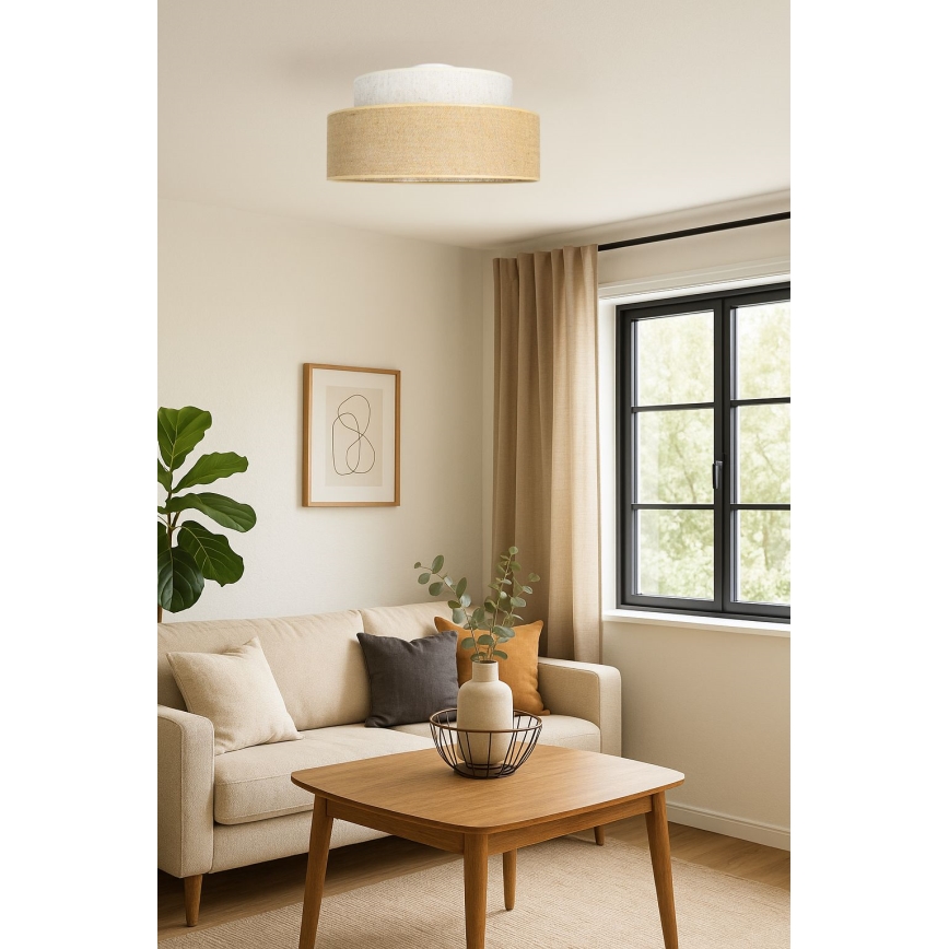 Plafón BOHO 1xE27/60W/230V color crema/beige