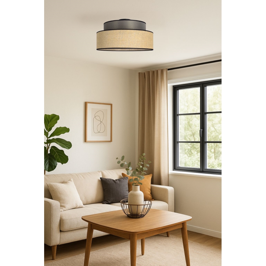 Plafón BOHO 1xE27/60W/230V marrón/beige