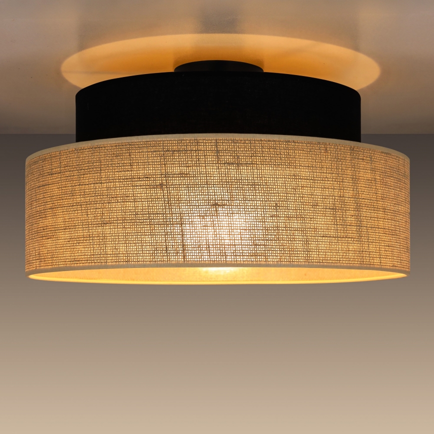 Plafón BOHO 1xE27/60W/230V negro/beige