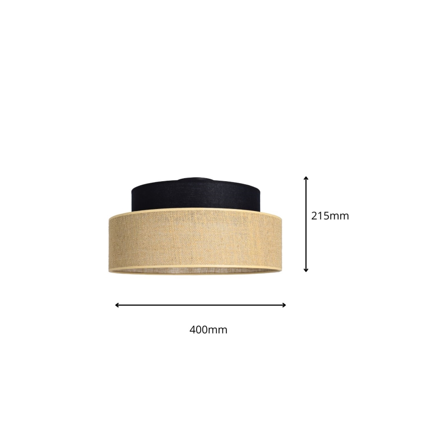 Plafón BOHO 1xE27/60W/230V negro/beige