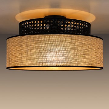 Plafón BOHO 1xE27/60W/230V negro/ratán