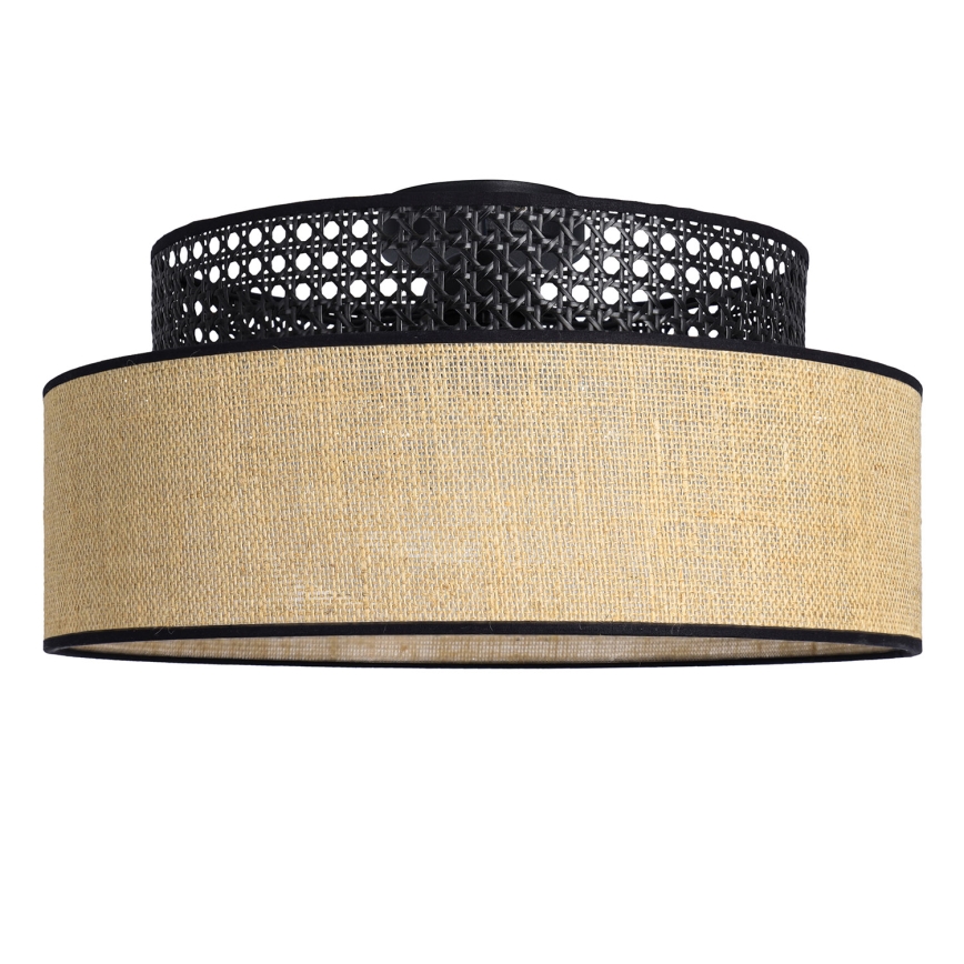 Plafón BOHO 1xE27/60W/230V negro/ratán