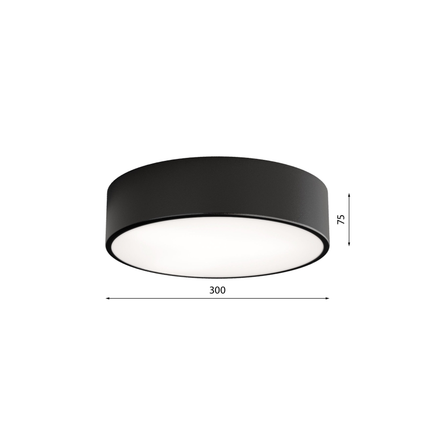 Plafón CLEO 2xE27/24W/230V diá. 30 cm negro