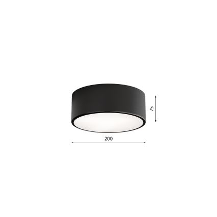 Plafón de baño CLEO 1xE27/24W/230V diá. 20 cm negro IP54
