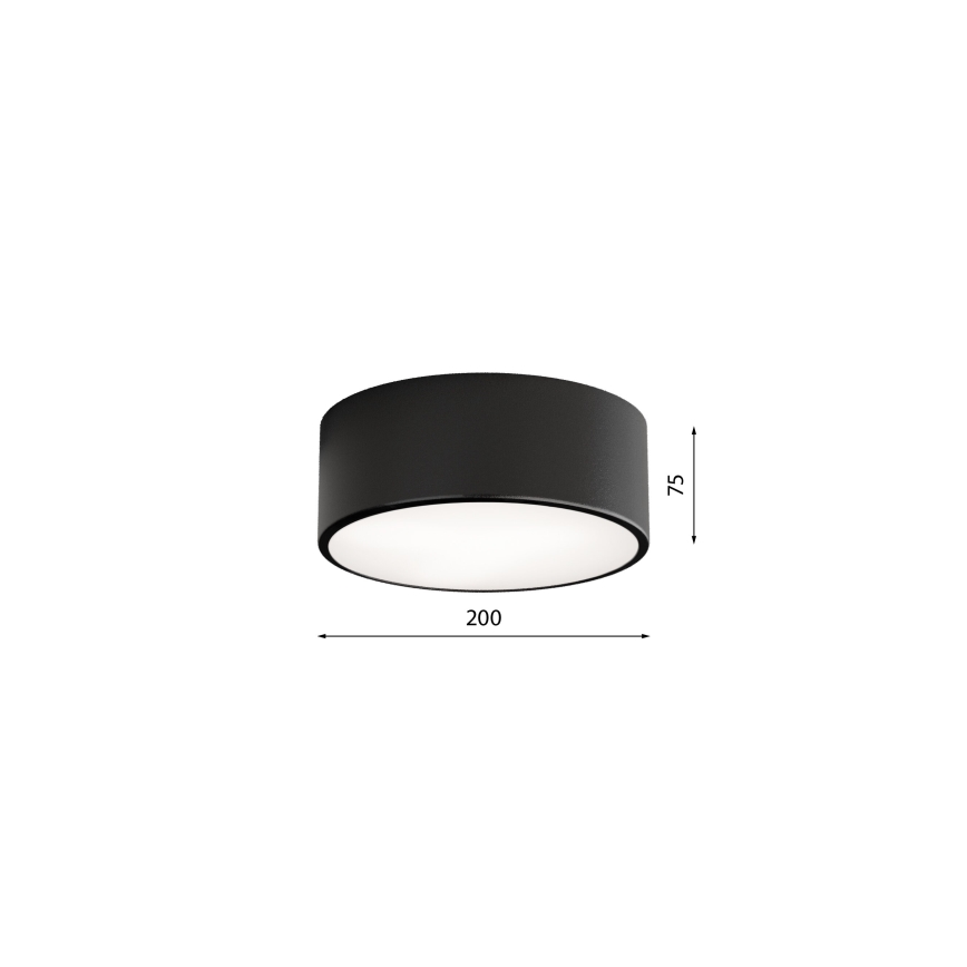 Plafón de baño CLEO 1xE27/24W/230V diá. 20 cm negro IP54