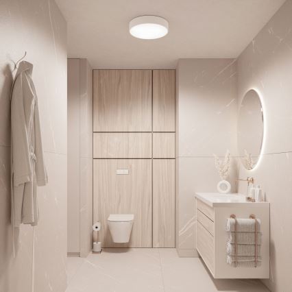 Plafón de baño CLEO 2xE27/24W/230V diá. 30 cm blanco IP54