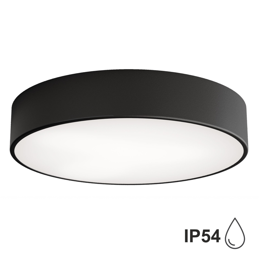 Plafón de baño CLEO 3xE27/24W/230V diá. 40 cm negro IP54