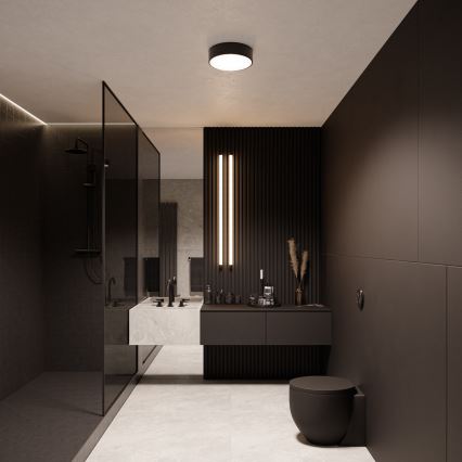 Plafón de baño CLEO 3xE27/24W/230V diá. 40 cm negro IP54